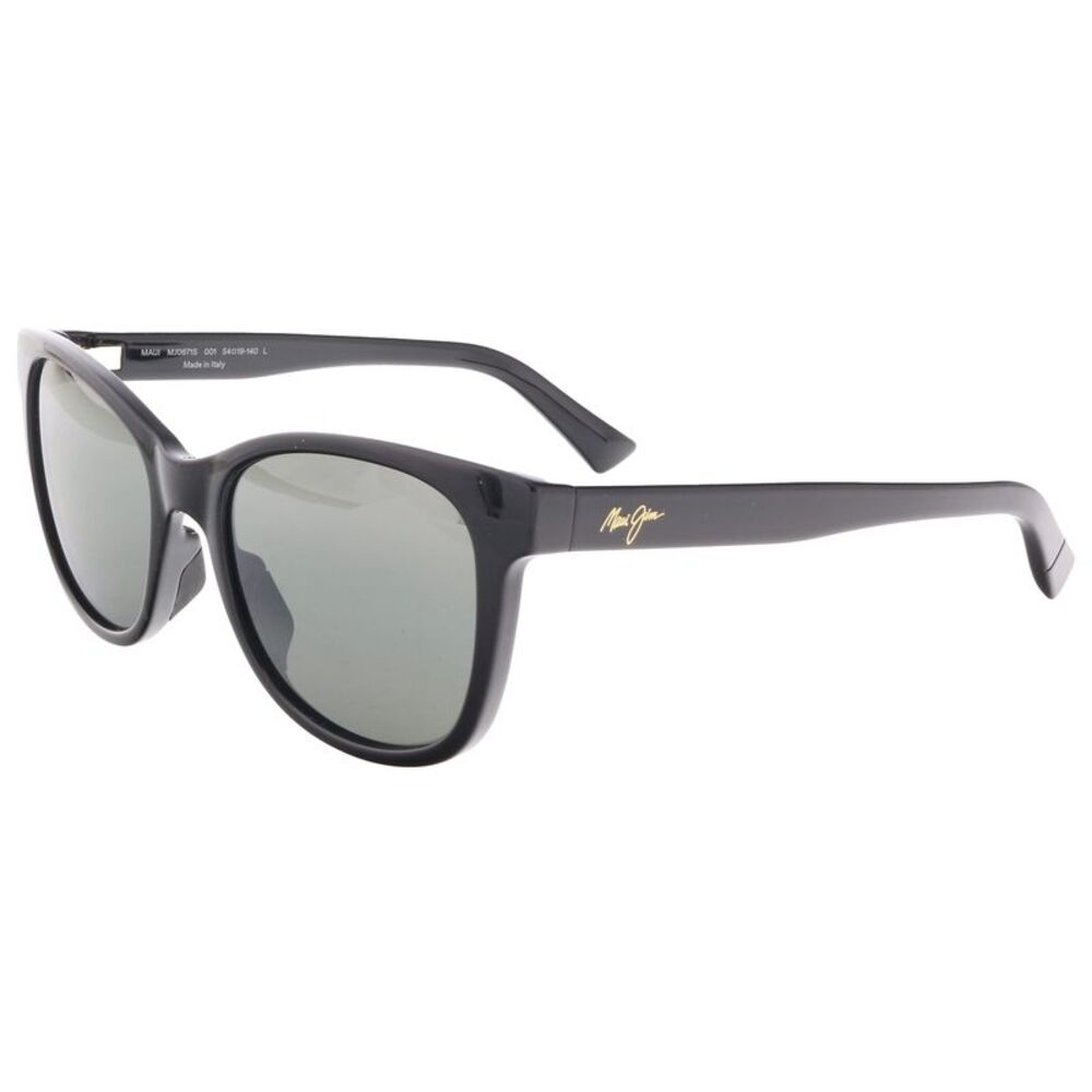 Maui Jim MJ0671S-001 Glossy Black Cat-Eye Grey Polarized Gradient
